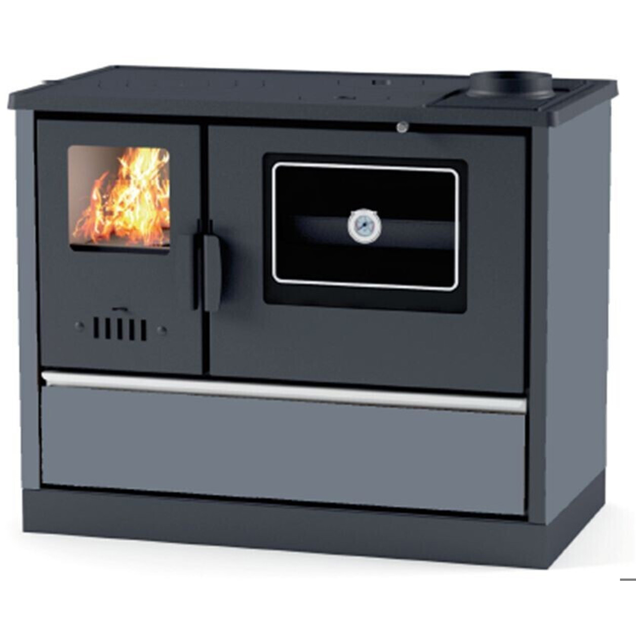 Sannover - Versi black - Festbrennstoffherd - 90 cm breit, A+ Energieeffizienz