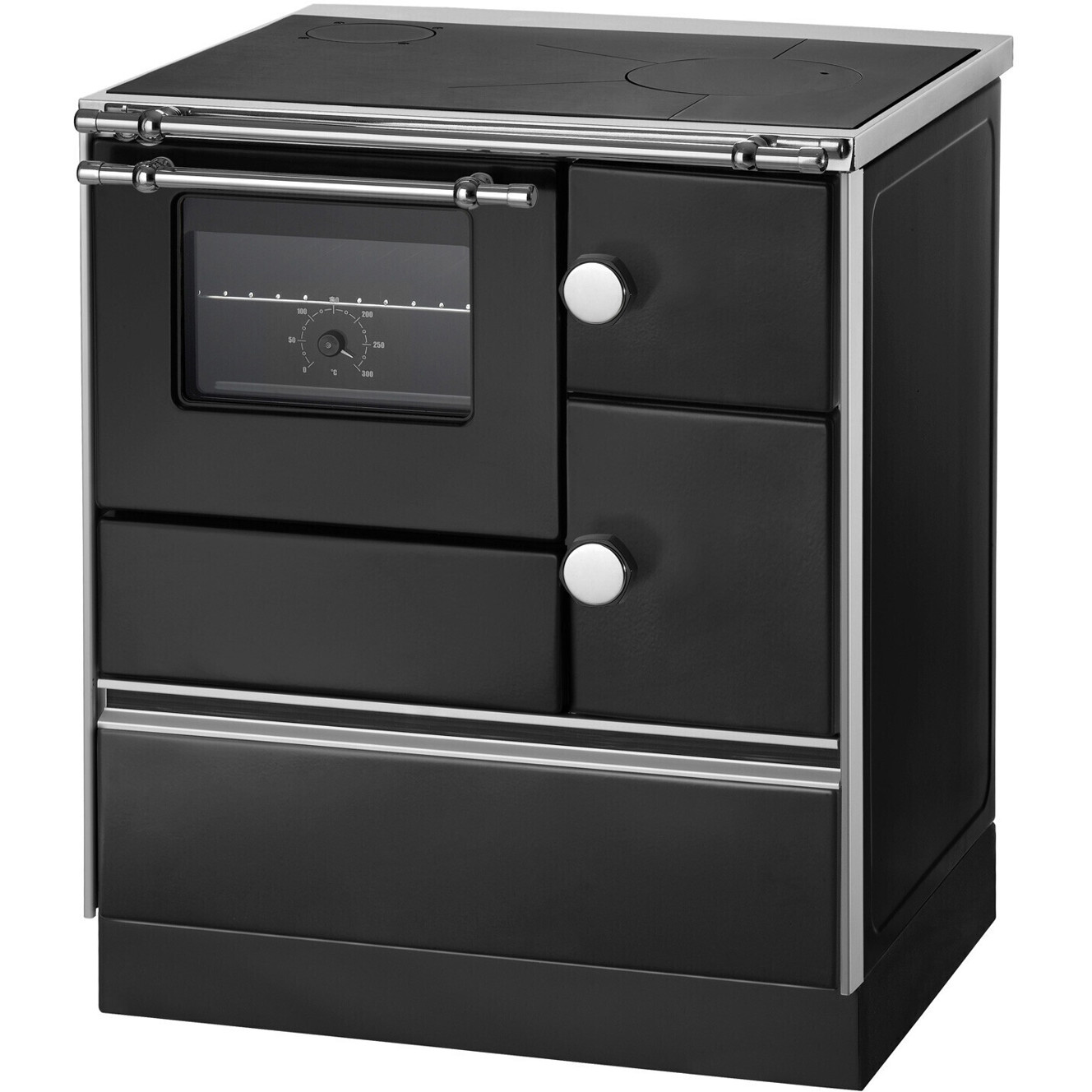 Wamsler - K 176 A/70 - Festbrennstoffherd - 70 cm Breite, 5 kW Heizleistung, Stahl Kochfeld