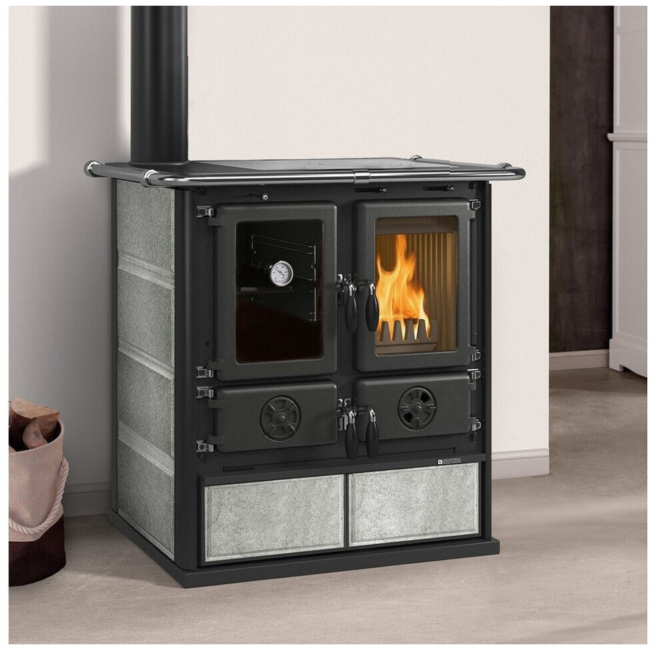 La Nordica - Rosetta Sinistra 5.0 - Holzherd - 7,9 kW Heizleistung, Naturstein Steel, mit Backofen