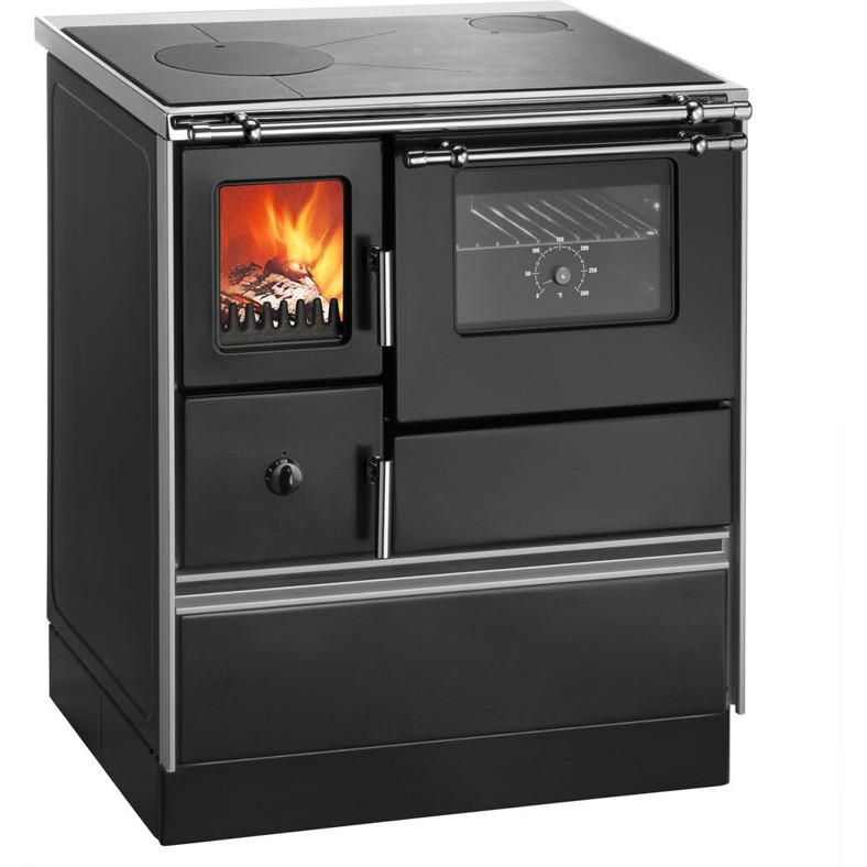 Wamsler - K 176 F/A - Festbrennstoffherd - schwarz, Sichtfenster, Dauerbetrieb