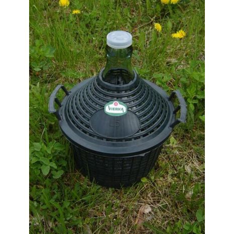 Vierka - Glasballon - 5 kg Kunststoffkorb-Design