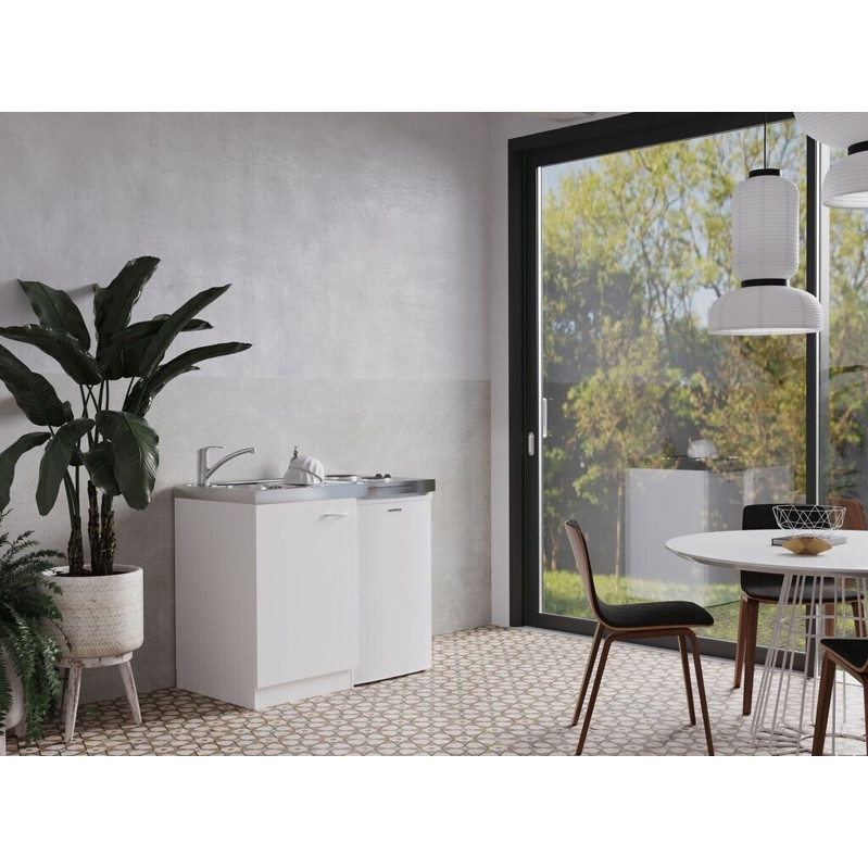 Respekta - Pantry - 100SV - Kompaktküchen - 100 cm breit, 60 cm tief, mit Kühlschrank