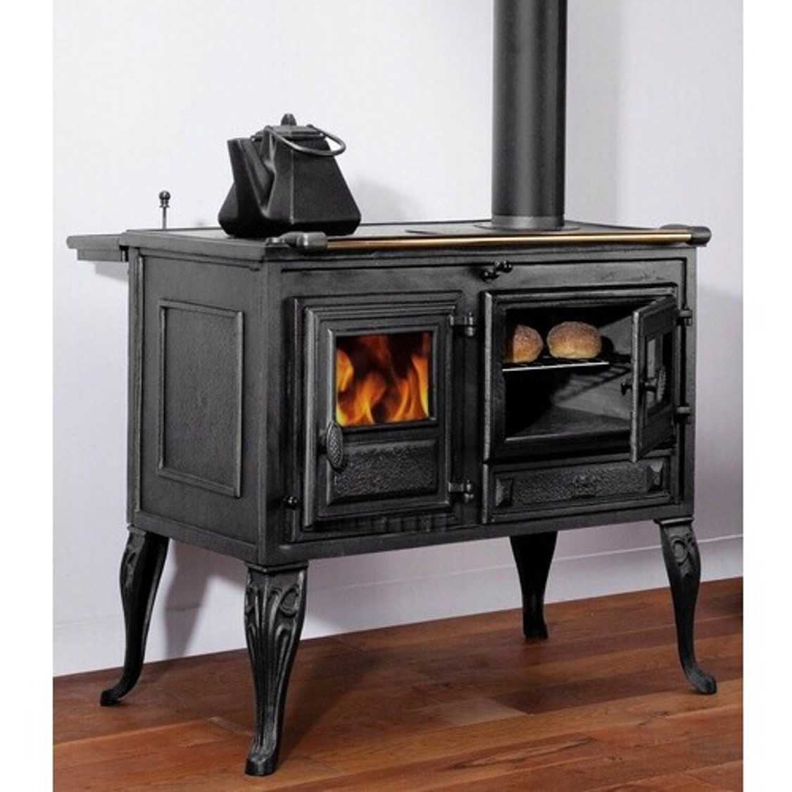 Globefire - Titan - Festbrennstoffherd - schwarz, 7 kW, Dauerbetrieb