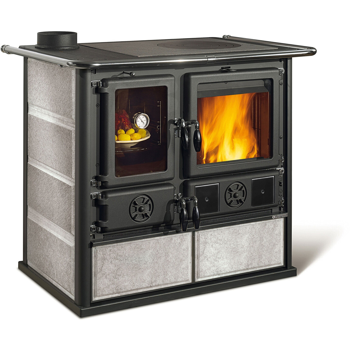 La Nordica - Rosa Reverse Sinistra - Küchenöfen - 8,1 kW Heizleistung, grau, Standgerät