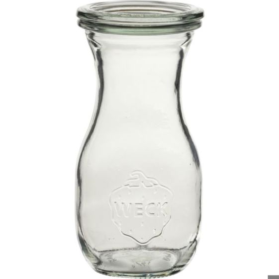 Weck - 4-tlg. Flasche Set (mit Deckel, Dichtungsring, Klammer) - Glas 0,25l (ø 60 mm, Höhe 138 mm)