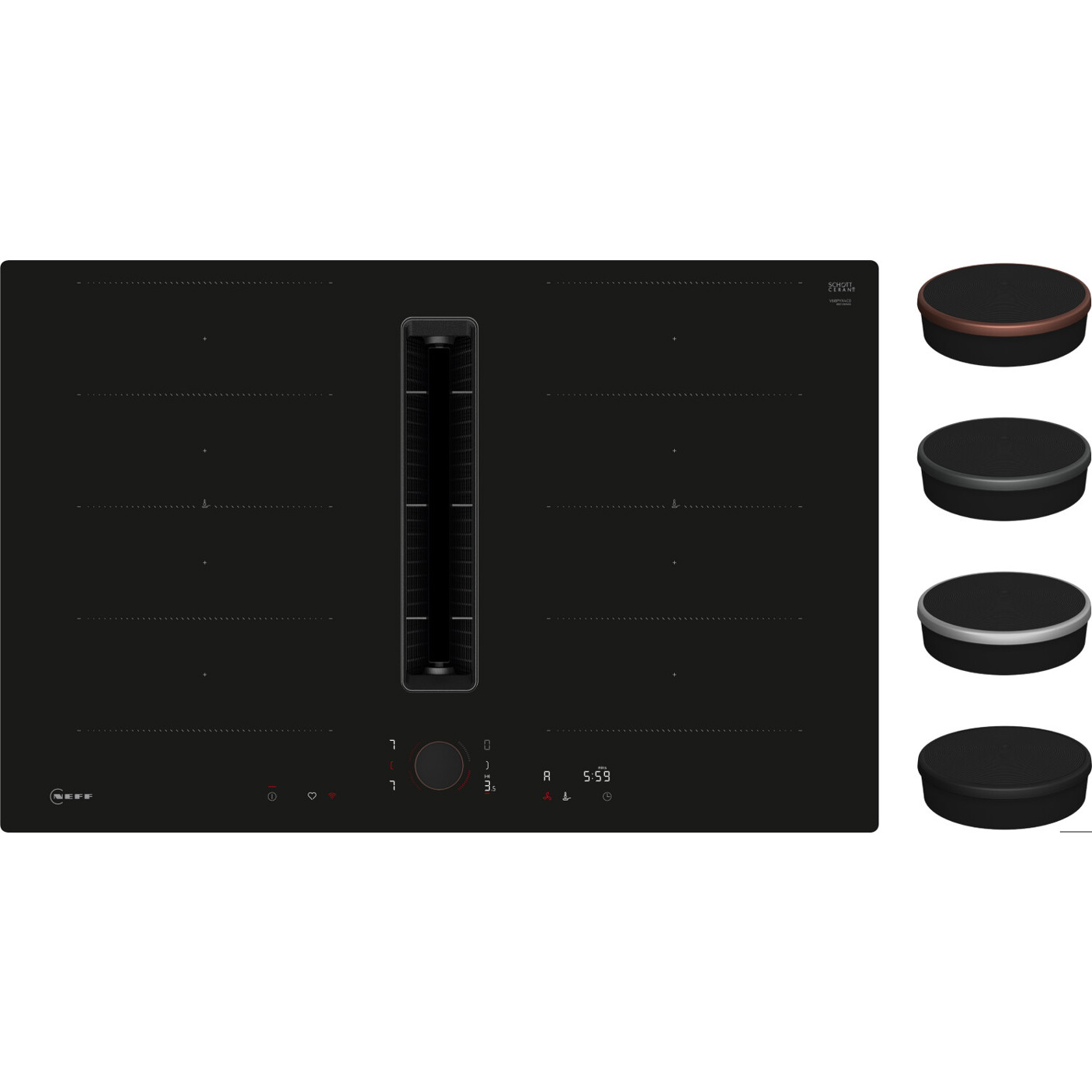 Neff - V68PYX4C0 - Kochfeld mit Dunstabzug - FlexInduction, Home Connect, Touch-Control