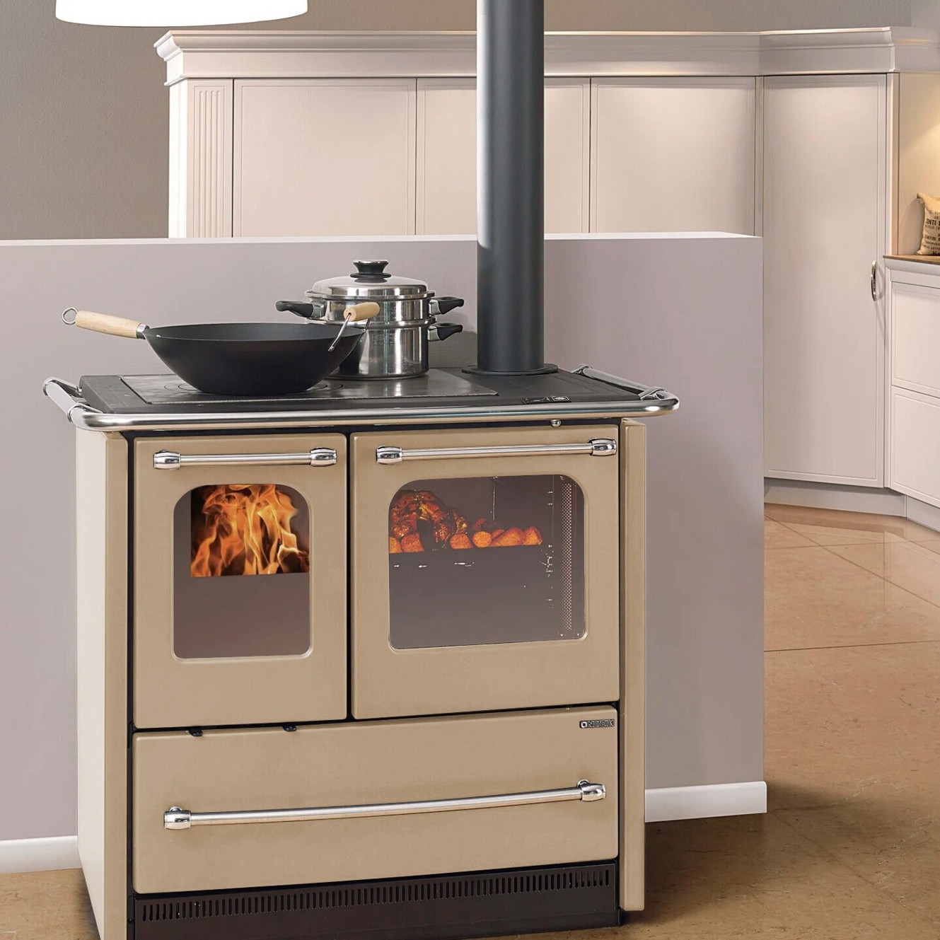 La Nordica - Sovrana Easy Evo 2.0 - Festbrennstoffherd - 6,5 kW Heizleistung, 41 Liter Backofen-Volumen, rechts anschlagbar