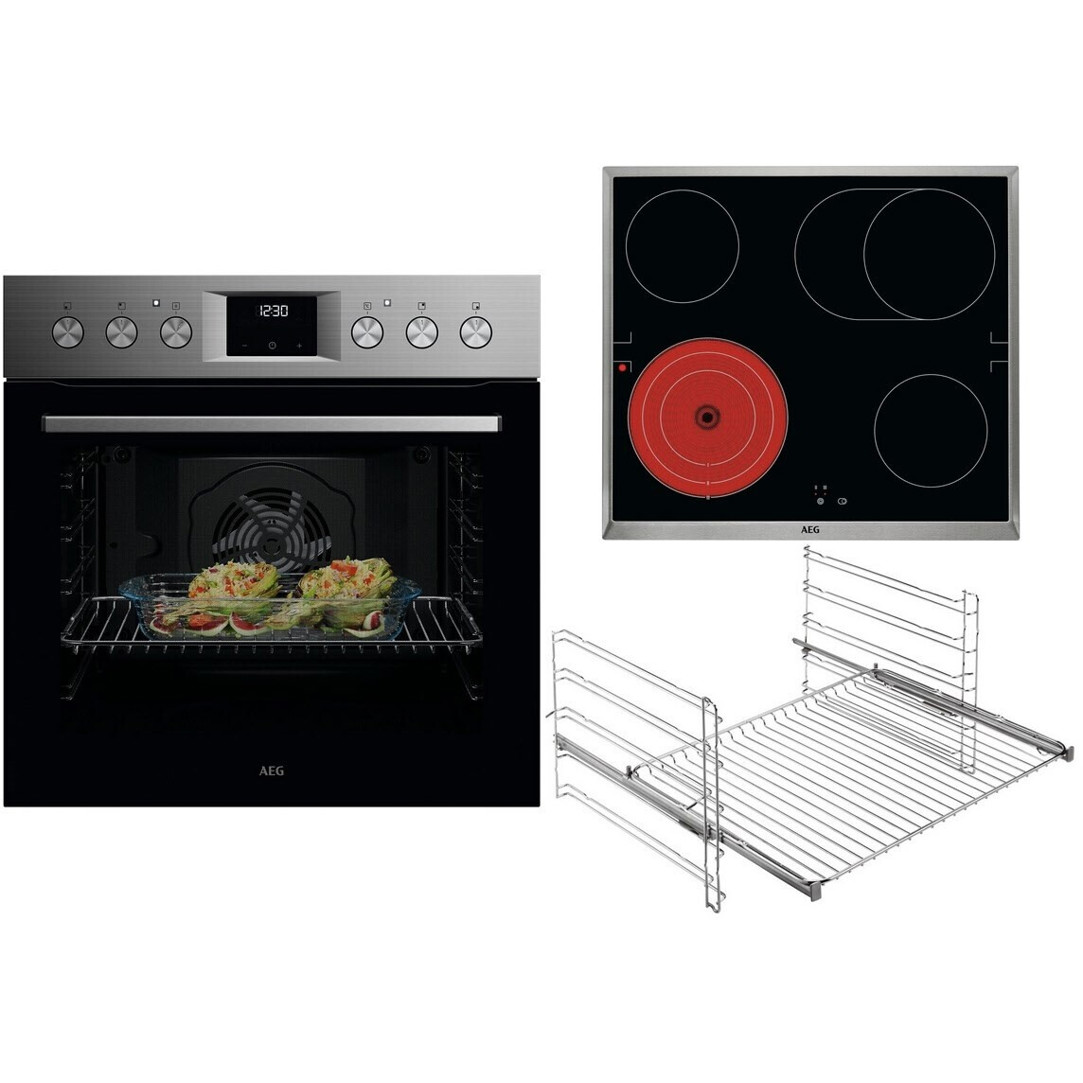 AEG - FHHS24M01 - Herd-Set - Pyrolyse, Glaskeramik-Kochfeld, 71 Liter Volumen
