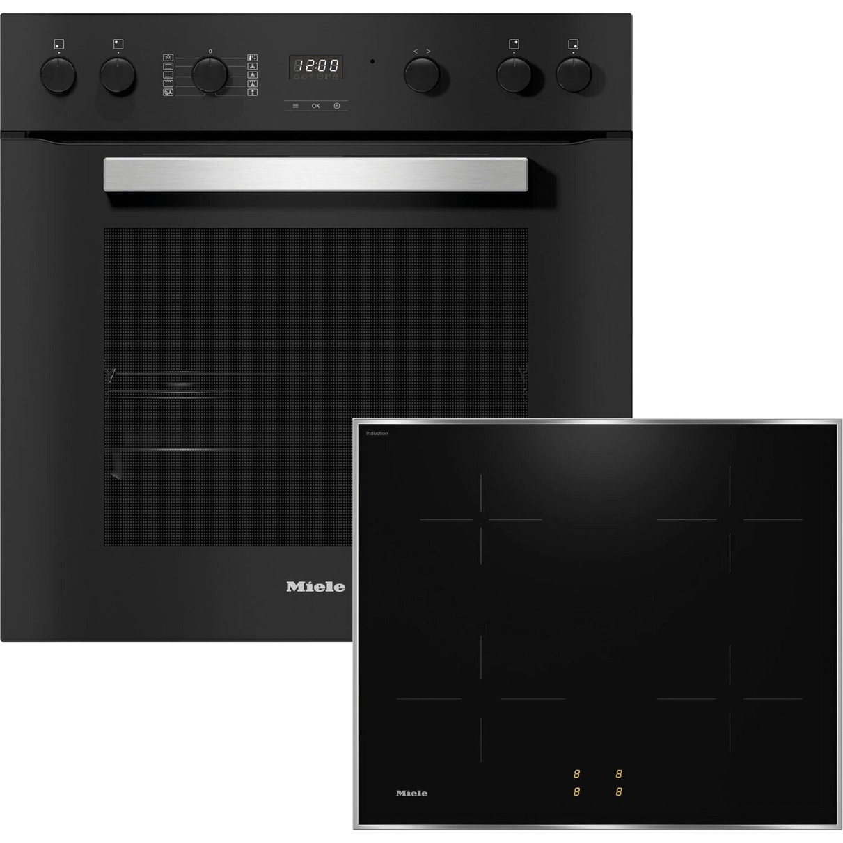 Miele - TwinSet Comfort - H 2459 I + KM 7061 FR - Herd-Set - Induktionskochfeld, 76 Liter Garraum, EasyControl