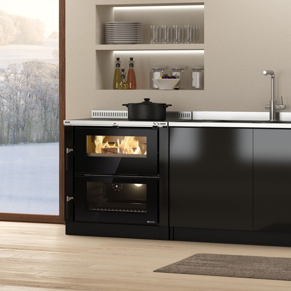 La Nordica - Verona 80 - Festbrennstoffherd - 80 cm Breite, 7 kW Heizleistung, 59 Liter Backofen-Volumen