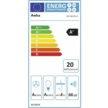 Amica - KHF685651S - Dunstabzugshaube - 80 cm Breite, Umluft/Abluft, LED-Beleuchtung