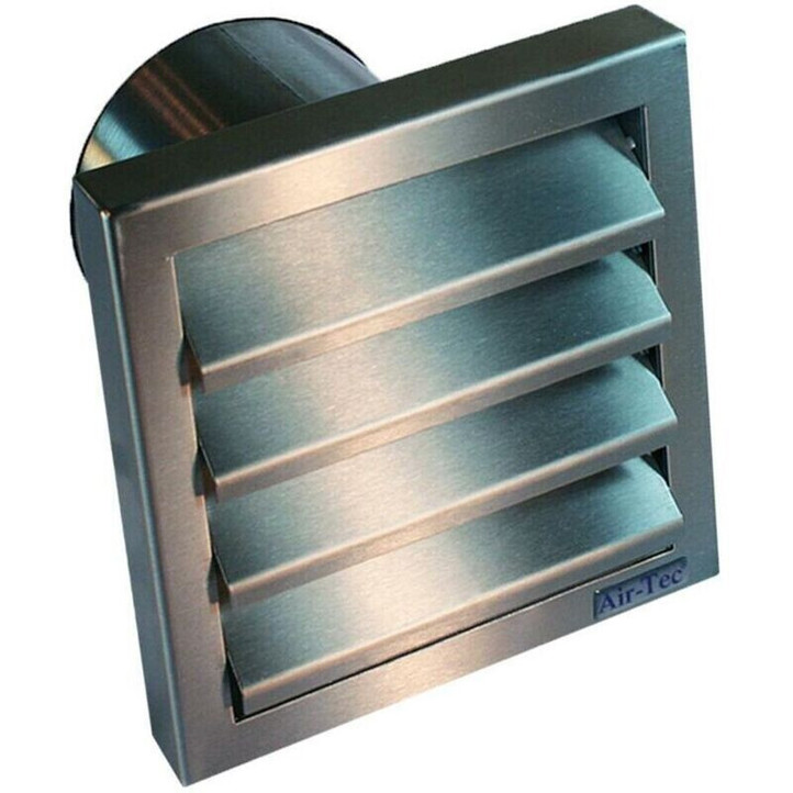 Airtec - 650263 - Dunstabzug-Rohr - Edelstahl, Rückstauklappe