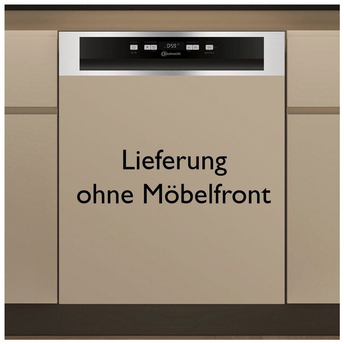 Bauknecht - B0B D641A X - Einbaugeschirrspüler - 14 Maßgedecke, Edelstahl-Optik