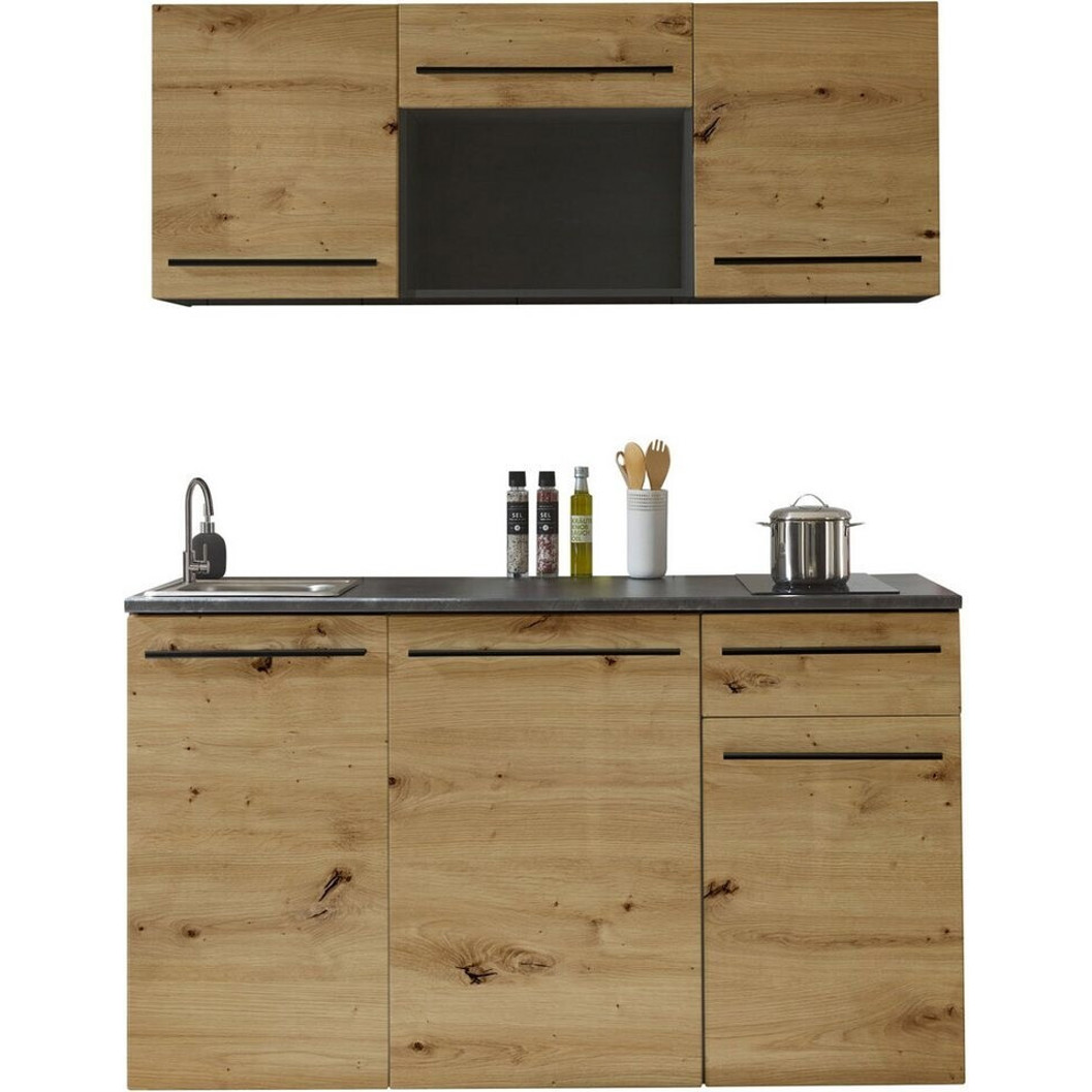 Basic By Balculina - JAZZ - Pantryküche - 160 cm, mit E-Geräten, Mikrowelle, braun