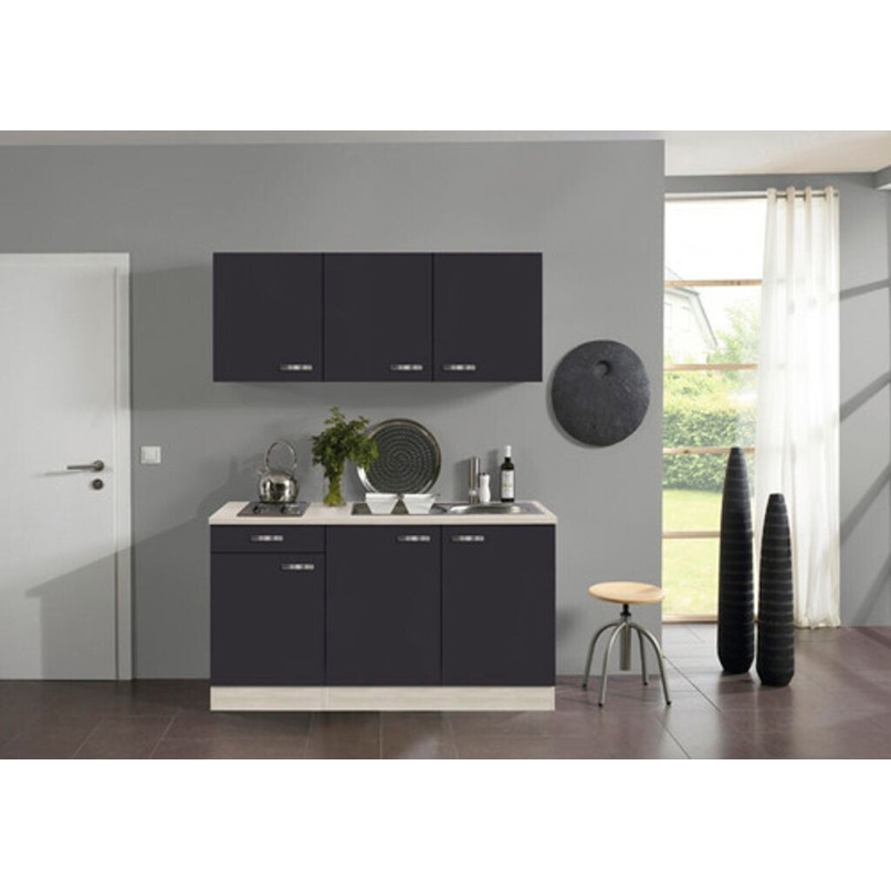 Optifit - Faro220 - Miniküche - 150 cm, anthrazit matt, mit Kochfeld