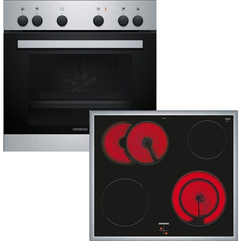 Siemens - EQ110KA2EE - Herd-Set - Elektroherd - 4 Kochzonen, 66 Liter, 3D Heißluft plus